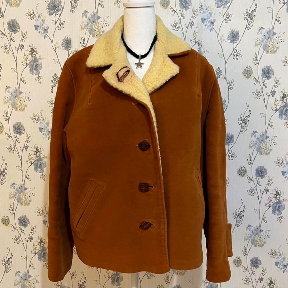 Women's Orange Shearling Jacket